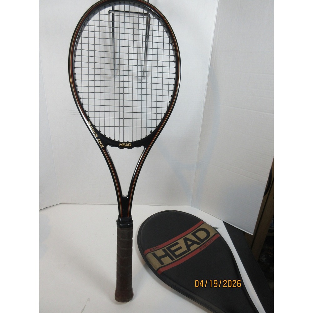 AMF Head 4-3/8 L Graphite Edge Tennis Racquet Midsize Black Vintage W/Cover 3101 - Picture 5 of 8